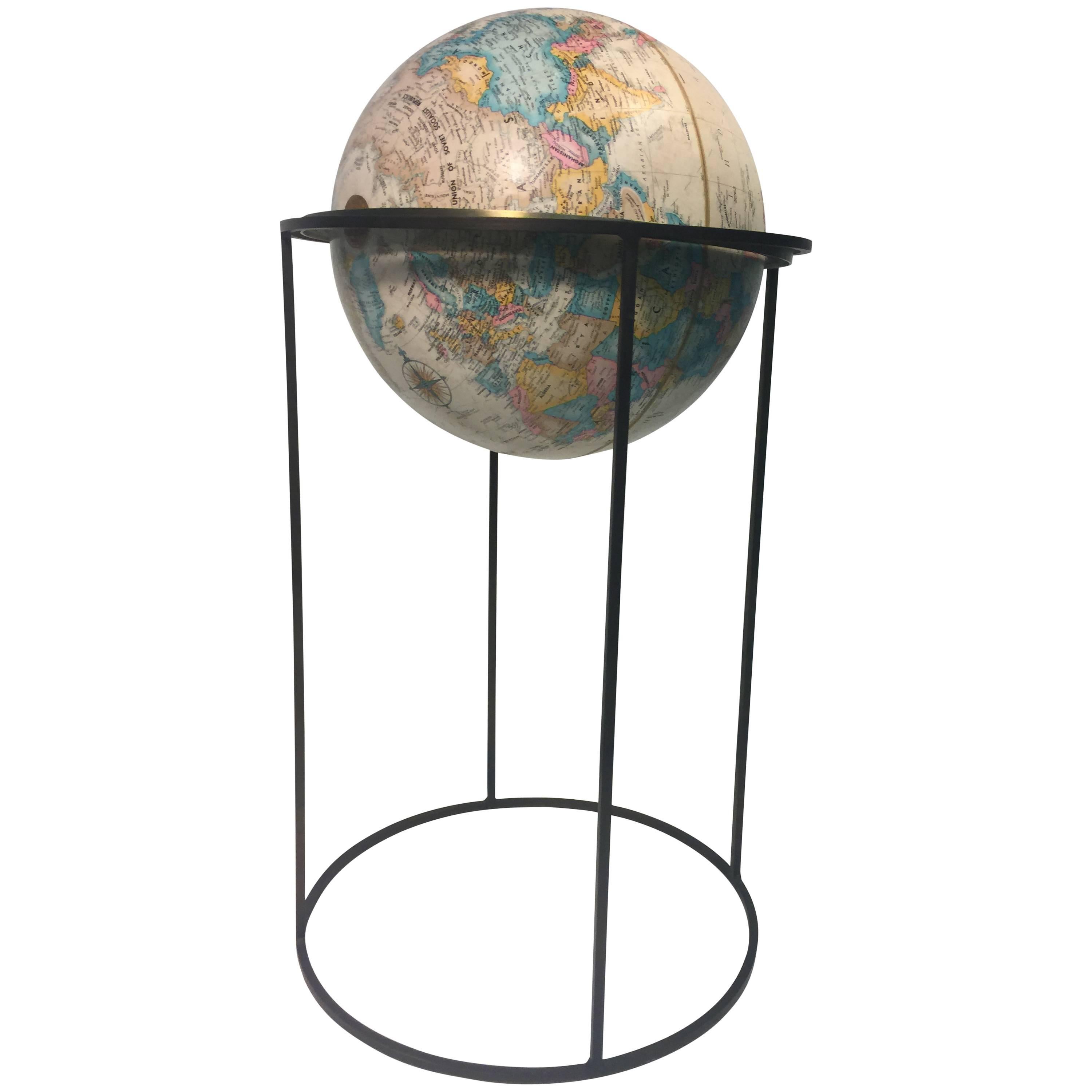 Modernistic World Globe with Great Design in the Manner of Paul McCobb For Sale