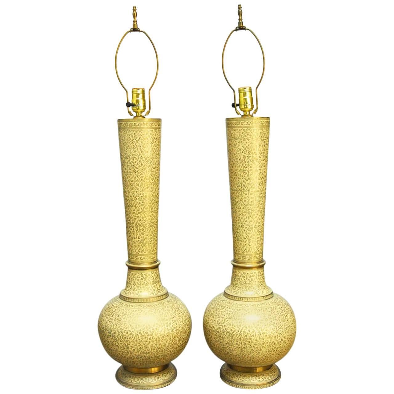 Pair of Mid-Century Cloisonné Vase Table Lamps