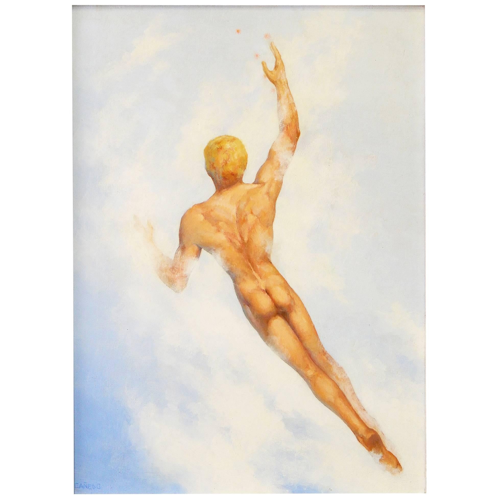 "Reaching for the Stars, " Rare, Stunning Male Nude by Alexander Cañedo For Sale