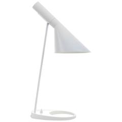 Vintage AJ Table Lamp, Arne Jacobsen, Louis Poulsen, 1957, the Classic White Desk Light