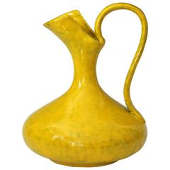 Vintage Italian Pottery Italica Ars Yellow Pitcher Vase for Rosenthal-Netter  