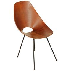 'Medea' Chair by Nobili for Tagliabue Bent Plywood Metal Vintage, Italy