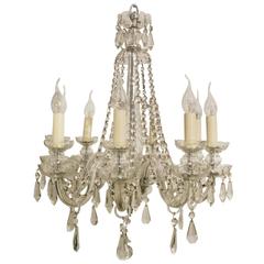 Cut glass eight-arm chandelier