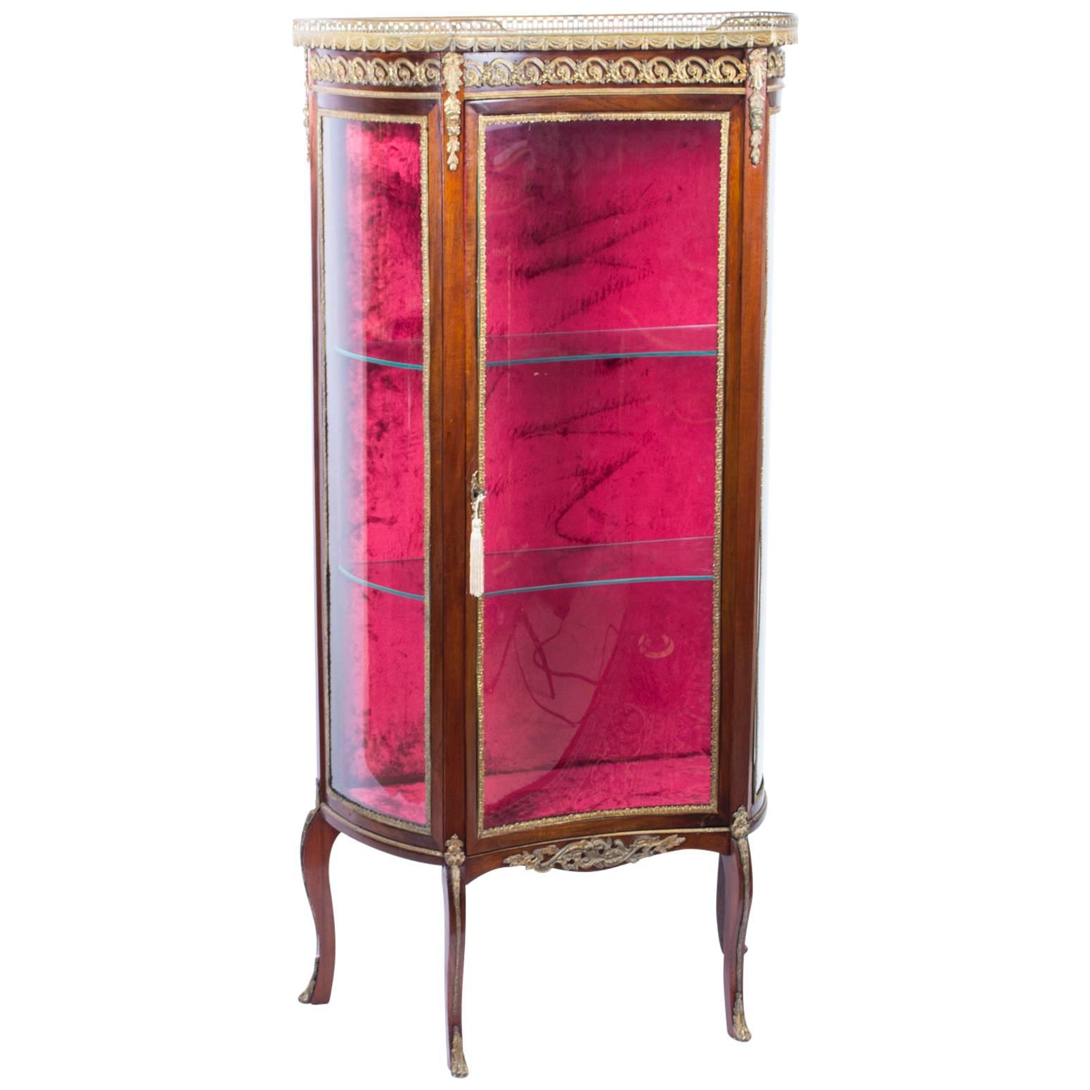 Antique French Mahogany Louis Revival Display Cabinet, circa 1880