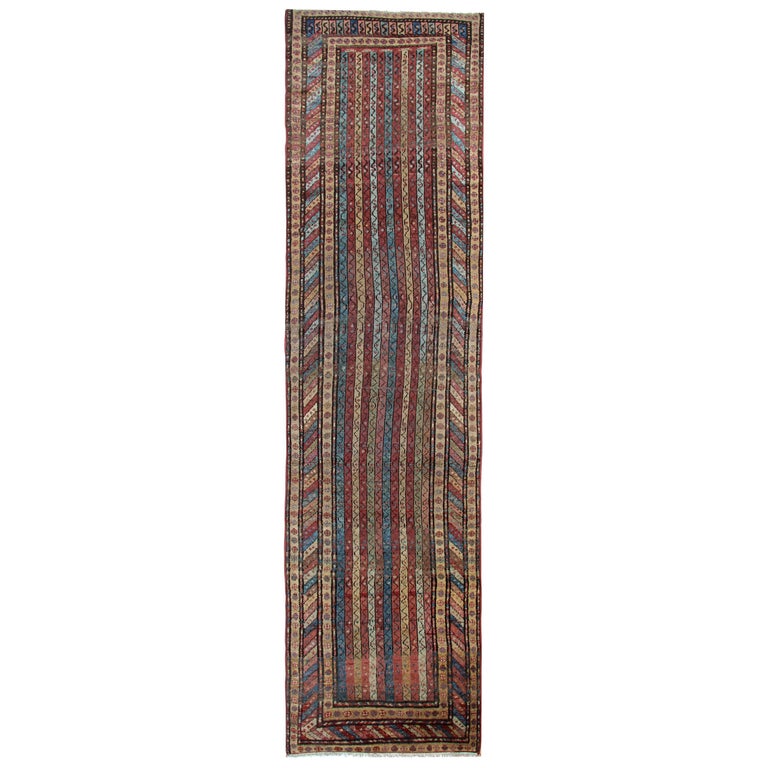 Antique Rugs Striped Runner, Handmade Carpet Runners, Oriental Rug for ...