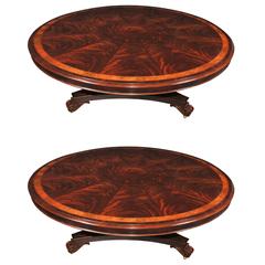 Vintage Regency Style Round Dining Table Flame Mahogany Centre Tables