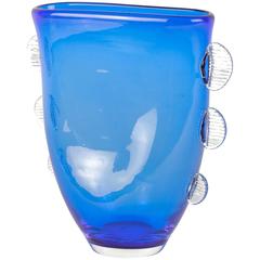 Cobalt Blue Barovier & Toso Vase Applied Wings, 1950