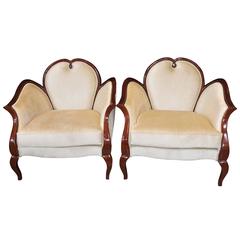 French Empire Style Heart Arm Chairs Fauteils Regency Furniture