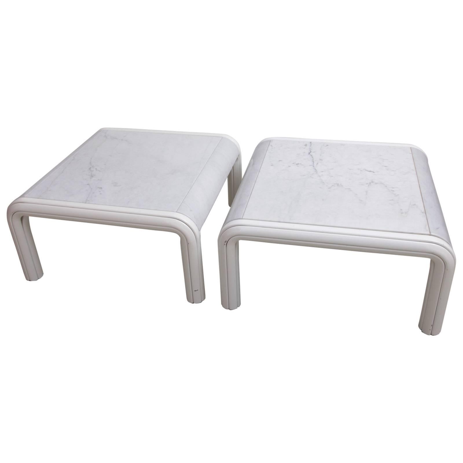 Rare Pair of Marble Coffee or Sofa Tables by Gae Aulenti for Knoll, Italy, 1970s For Sale