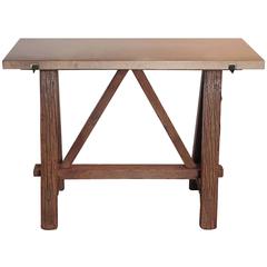 Antique French Saw Horse Entry Table, circa 1910