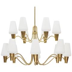 Swedish 1950s Brass Chandelier 9