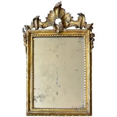 Small Italian 18th Century Rococo Gilt Carved Mirror 12