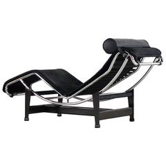Antique Le Corbusier Charlotte Perriand P. Jeanneret LC4 Chaise by Cassina, Leather