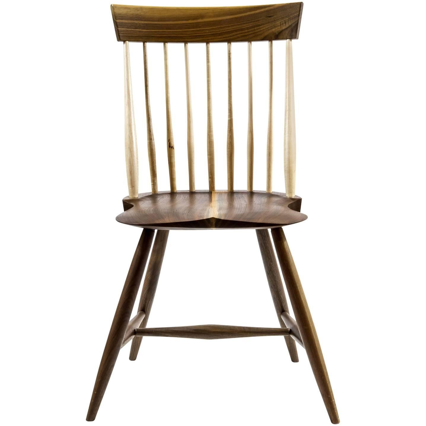 Shimna Berkshire Side Chair in Walnut with Maple Details For Sale