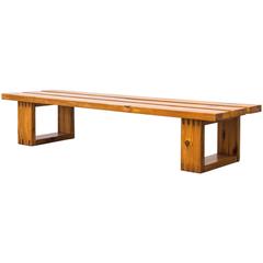 Aat van Apeldoorn Attributed Low Pine Slat Bench