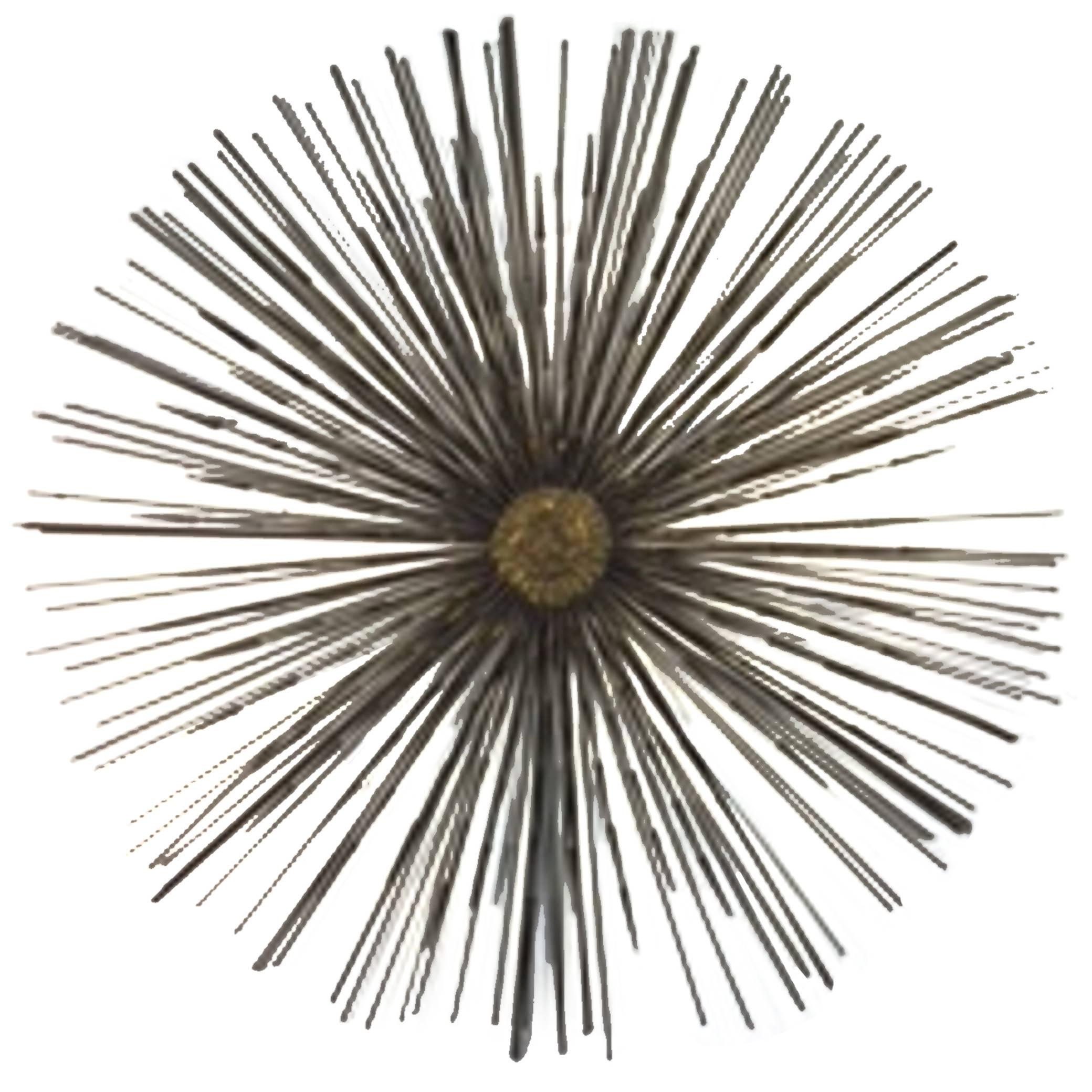 Exceptional Curtis Jere Starburst Wall-Mounted Dimensional Sculpture For Sale