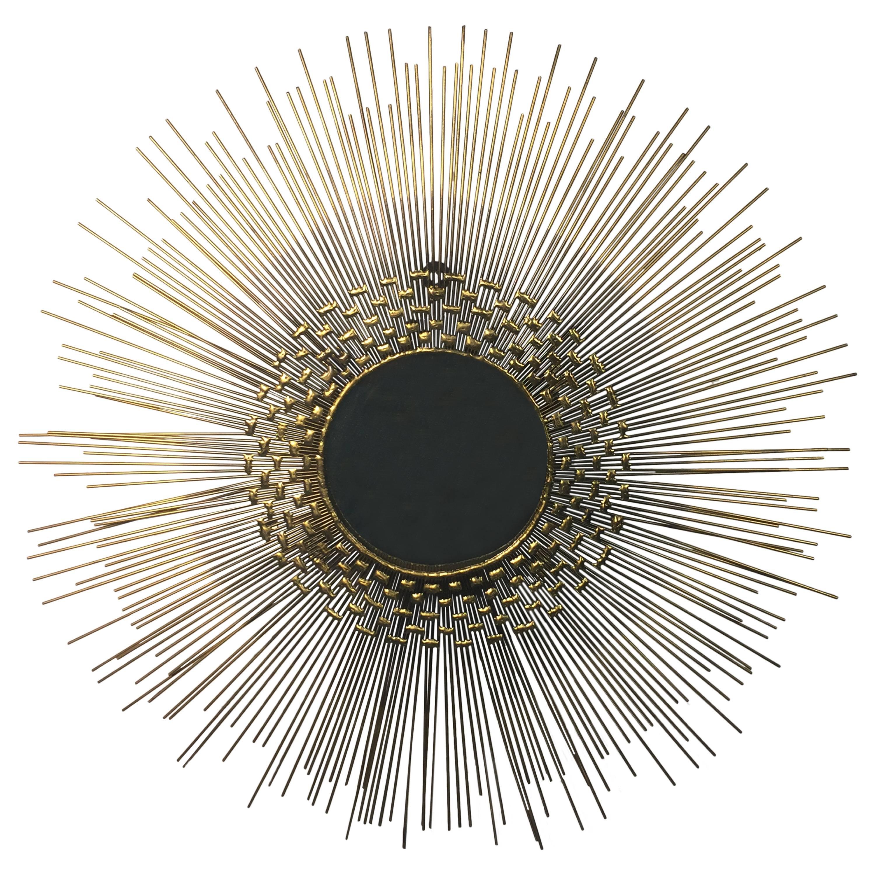 Stunning and Dramatic Sunburst Wall-Mirror by Curtis Jere For Sale