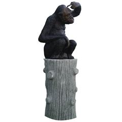 20th Century Bronze Monkey Garden Statue 4
