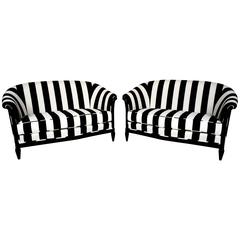 Pair of 1930s French Art Deco Loveseats Pair of 1930s French Art Deco Loveseats