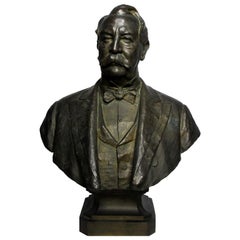 Larger-Than-Life Patinated Bronze Bust of President William H. Taft