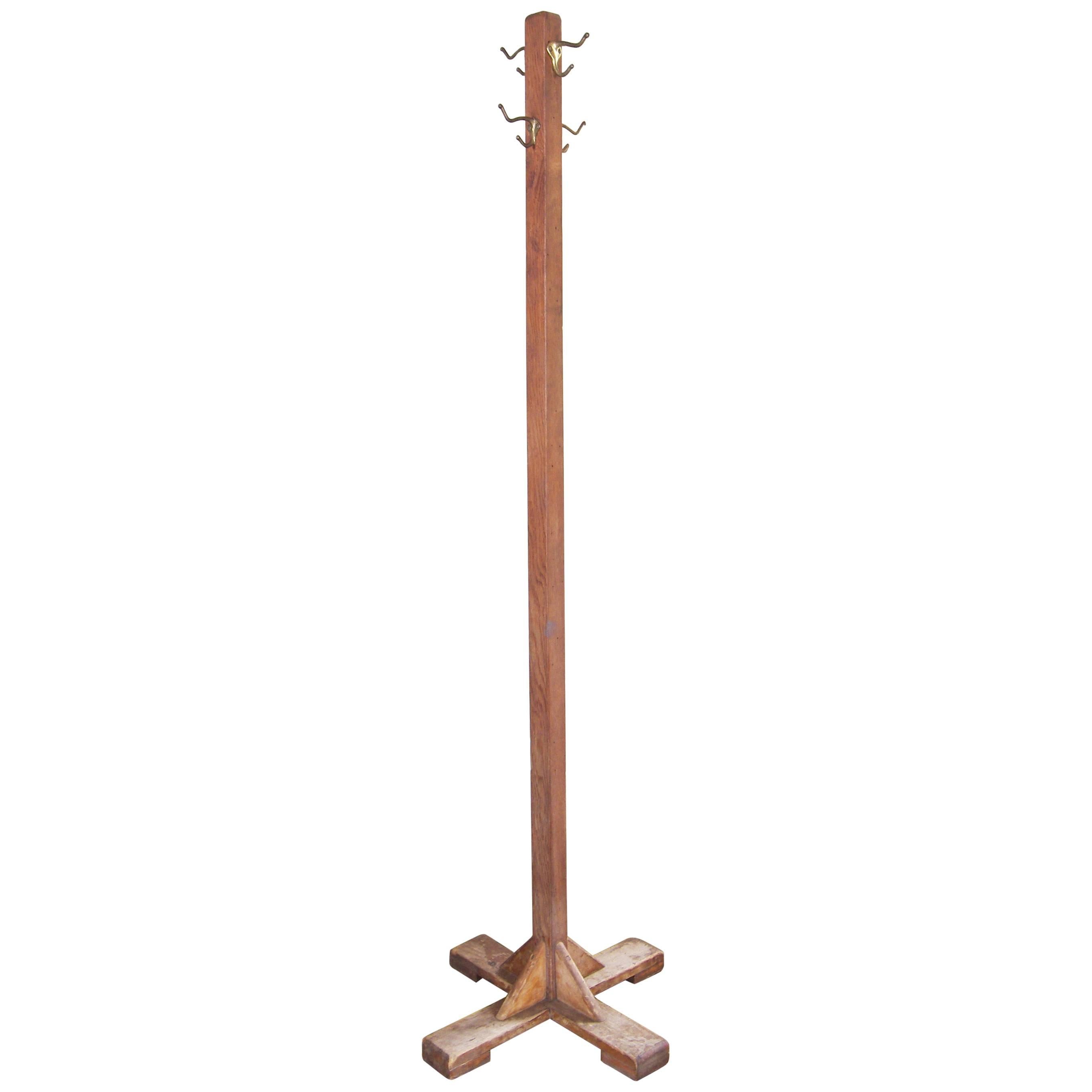 Vintage Industrial Wooden Coat Stand or Rack