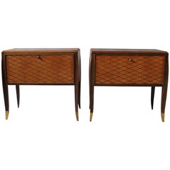 A Pair of Fine French Art Deco Rosewood Cabinets or Commodes by Jean Pascaud