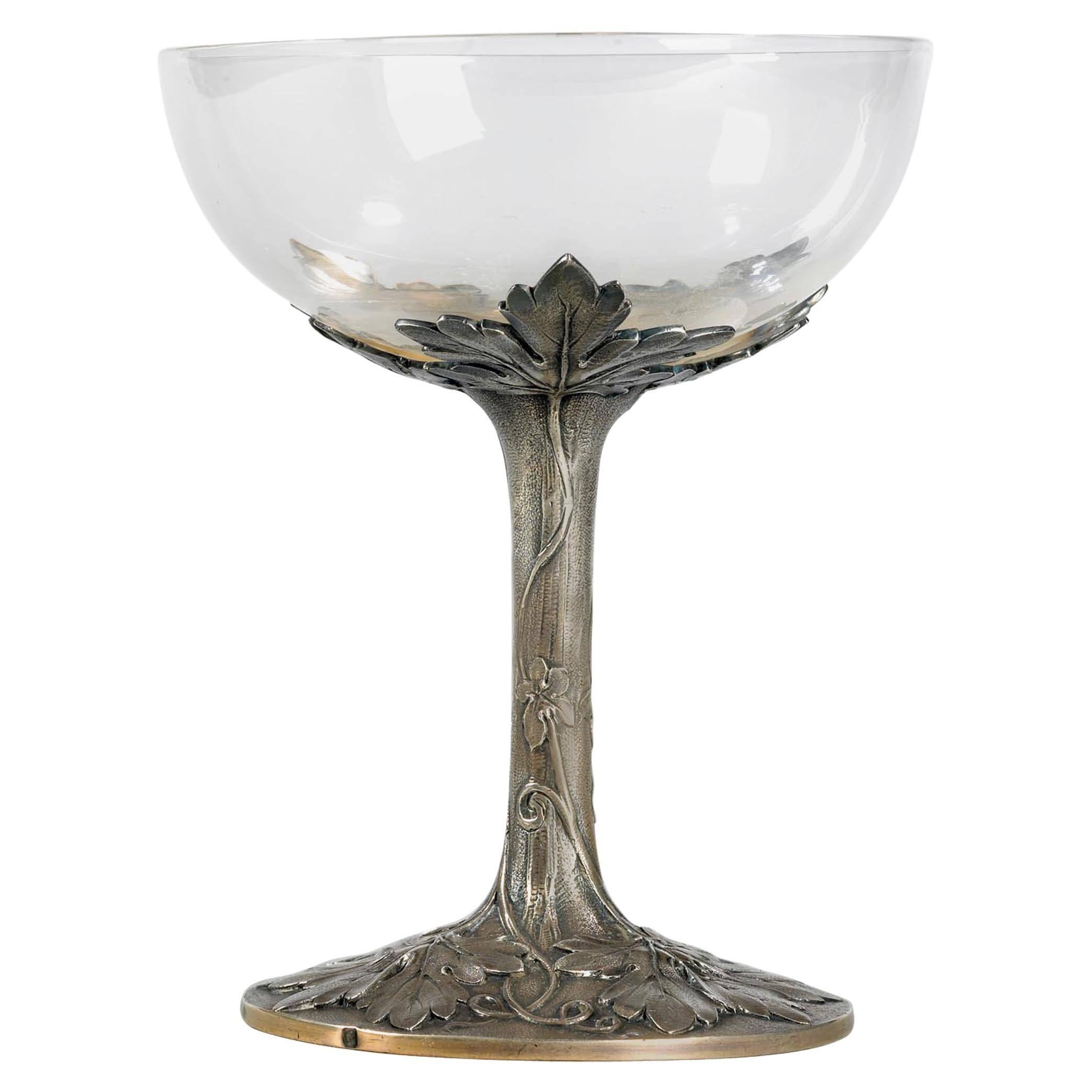 Anonymous, a Silver and Clear Glass Champagne Glass For Sale