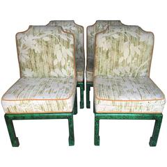 James Mont Style Malachite Chairs, 1970