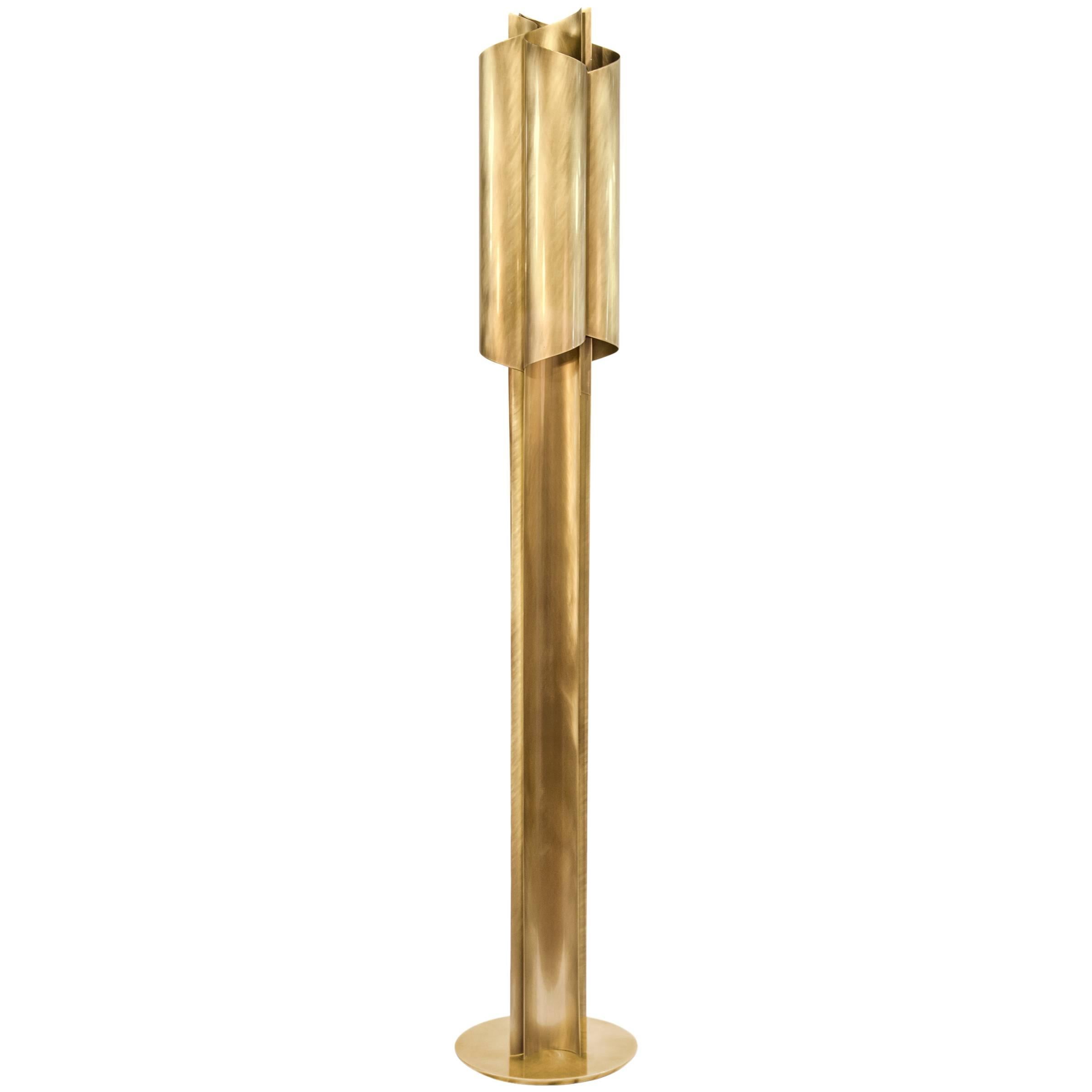 Brush Brass Floor Lamp