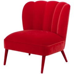 Red Dragon Armchair in Red Velvet