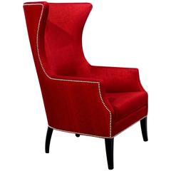 Kokomo High Armchair in Patterned Satin Fabric 1