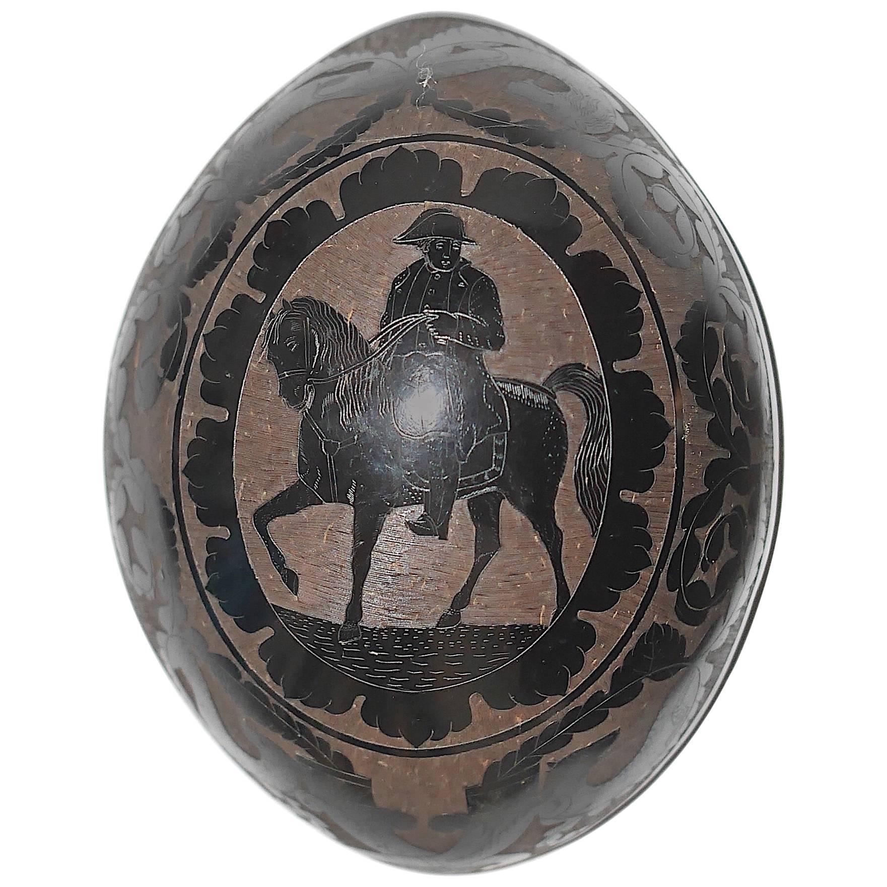 Napoleonian Carved Coconut (19th century) For Sale