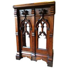 Antique Solid Oak Bible Stand Lectern Gothic Victorian, 19th Century