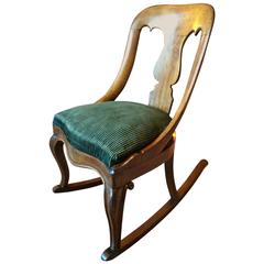 Antique Victorian Rocking Chair Mahogany 19th Century Rocker Armchair
