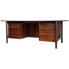 Danish 1960s Rosewood Jacaranda Desk Table 3