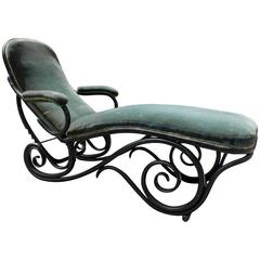 Black Bentwood Chaise Longue Attributed to Thonet 5