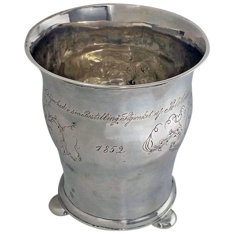 Antique Scandinavian Silver Beaker, circa 1852 For Sale