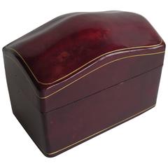 Italian Playing Card Box, Hand Tooled Calf Leather Double Pack, Mid-20th Century 12