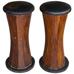 Pair of Vintage English Teak Stools