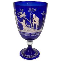 Venezianische neoklassische kobaltblaue Glasvase