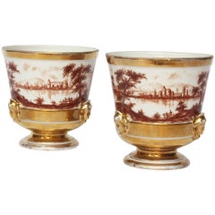 Pair of "Old Paris" French Porcelain Urns