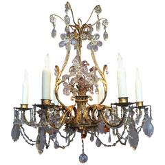 Early 20th C French Crystal Chandelier, attributed to Maison Bagues