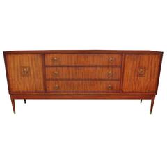 Vintage Elegant English Modern Sideboard with Brass Hardware