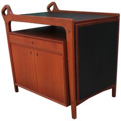 Sculptural Danish Teak Bar with Sliding Top 7
