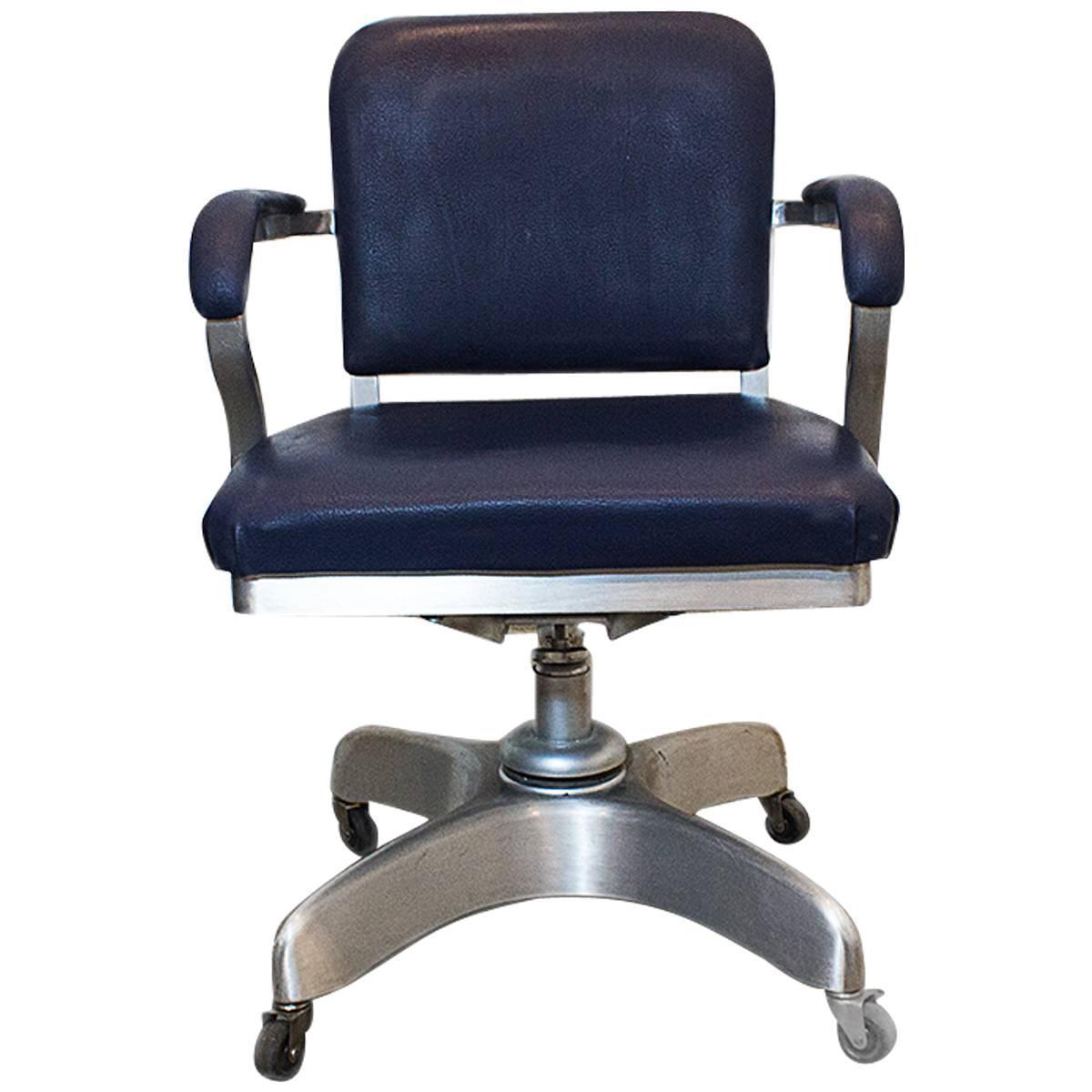 Emeco Solid Back Aluminum Steno Chair, circa 1955 at 1stdibs