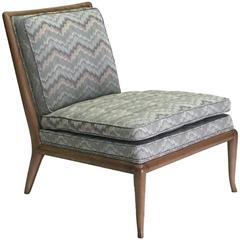 Impeccable Original Upholstered T.H. Robsjohn Slipper Chair