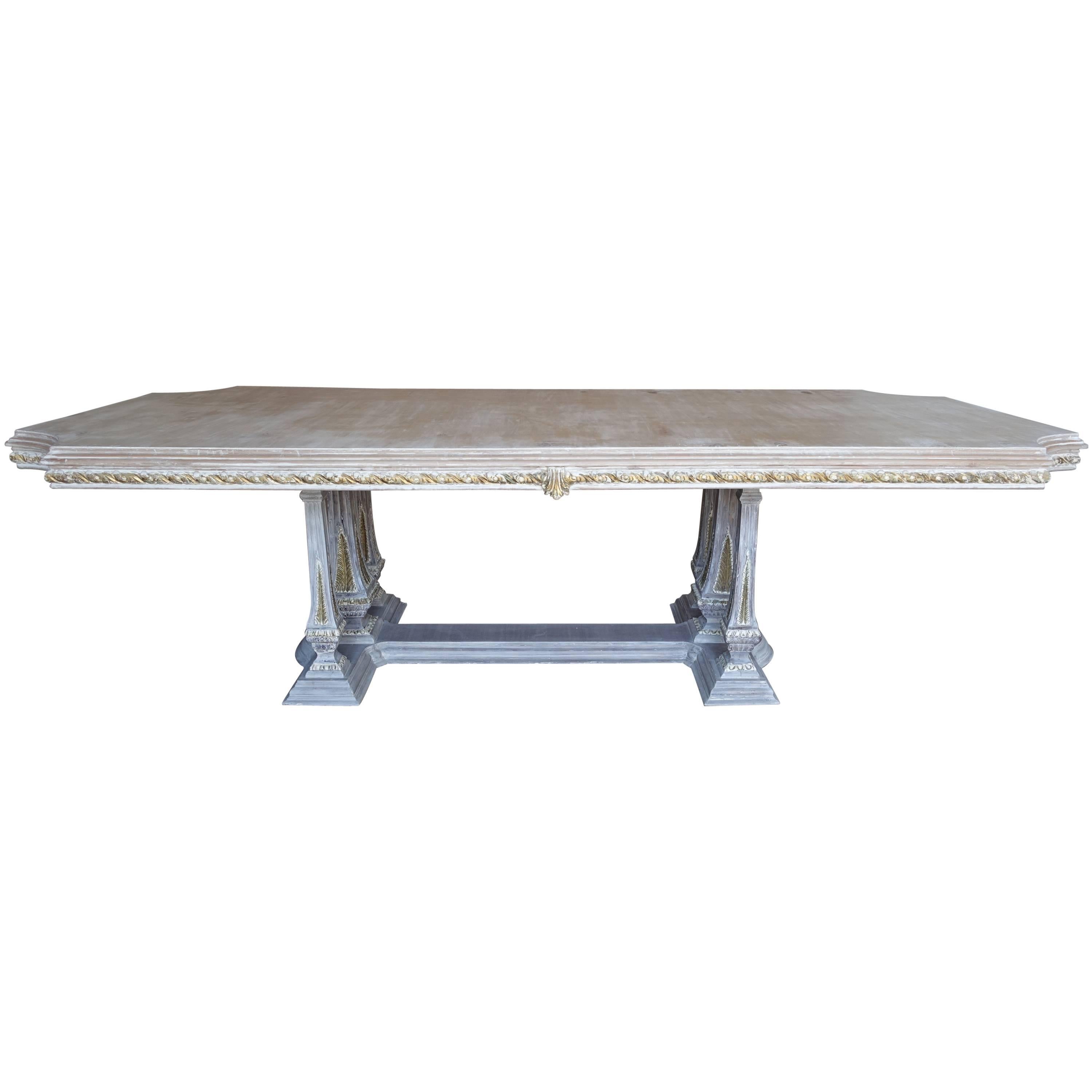 Italian Neoclassical Style Carved Dining Table, circa 1940