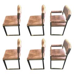 Set of Four Chairs and Two Armchairs by Willy Rizzo