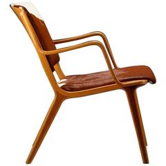 1960 Foal Leather Danish Armchairs by Peter Hvidt