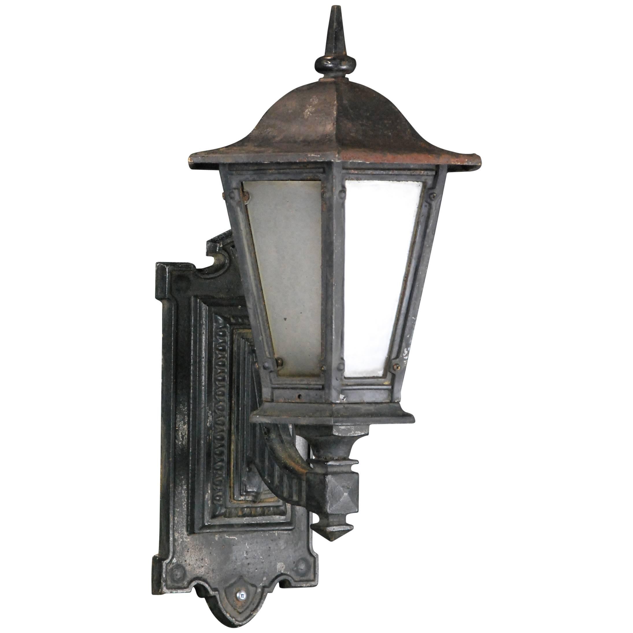 1910 Single Cast Iron Outdoor Sconce